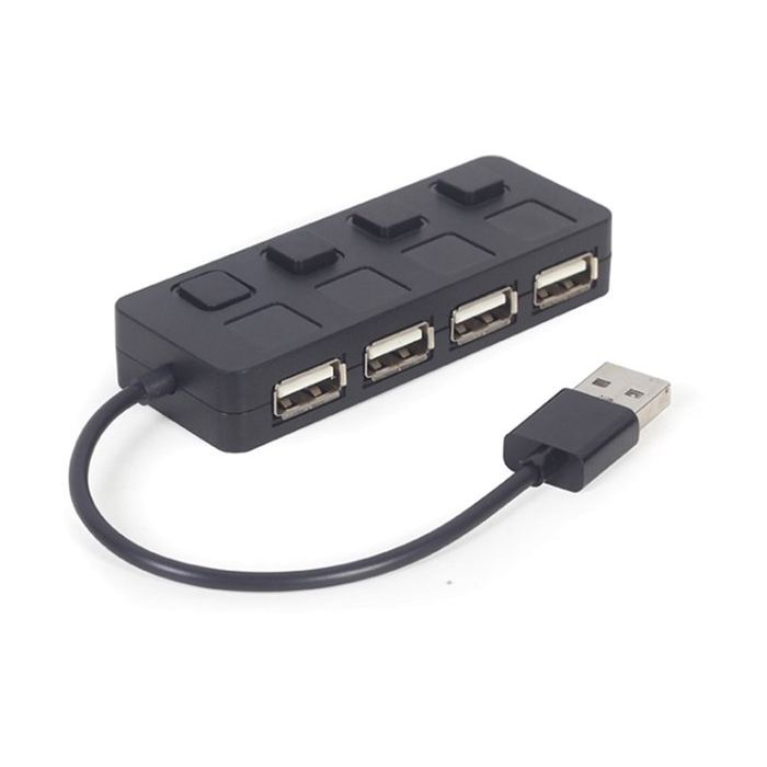Концентратор Gembird USB 2.0 4 ports switch black (UHB-U2P4-05)
