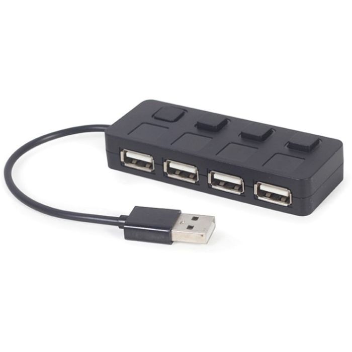 Концентратор Gembird USB 2.0 4 ports switch black (UHB-U2P4-05) зображення 2