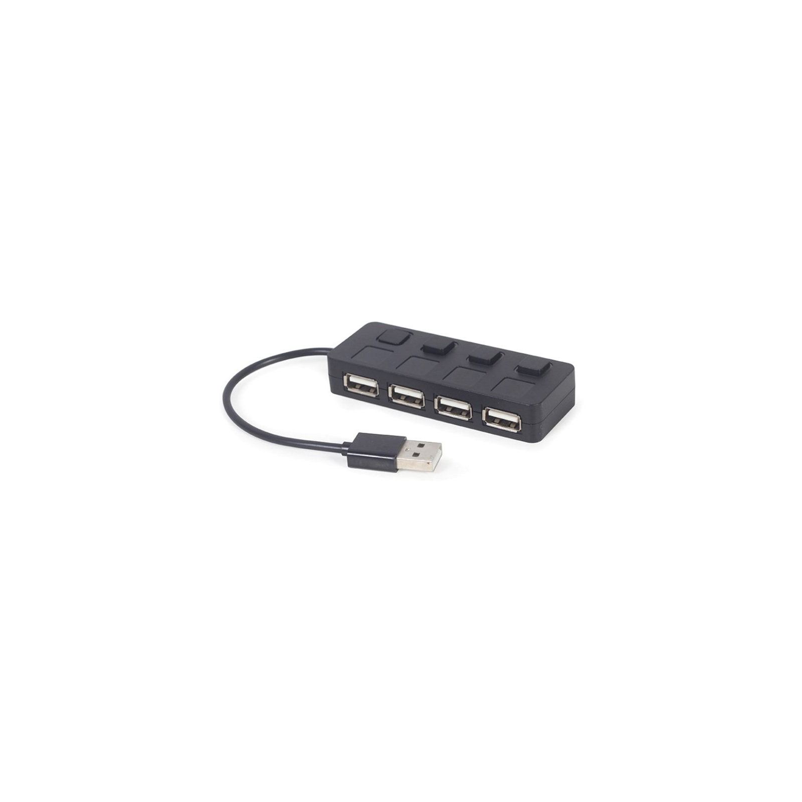 Концентратор Gembird USB 2.0 4 ports switch black (UHB-U2P4-05) зображення 2