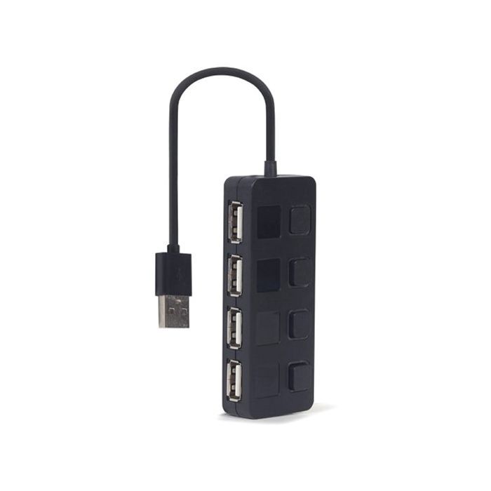 Концентратор Gembird USB 2.0 4 ports switch black (UHB-U2P4-05) зображення 3