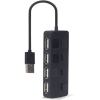 Концентратор Gembird USB 2.0 4 ports switch black (UHB-U2P4-05) изображение 3