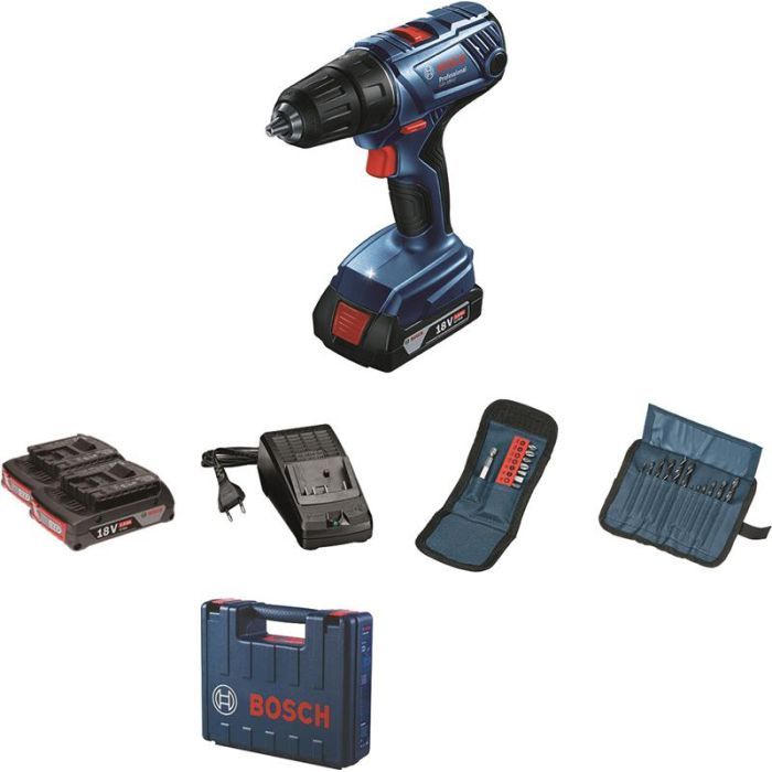 Шуруповерт Bosch GSR 180 LI+2х2.0 Ah+Набор бит 11 шт. + набор сверл 12 шт. (0.601.9F8.10A) изображение 10