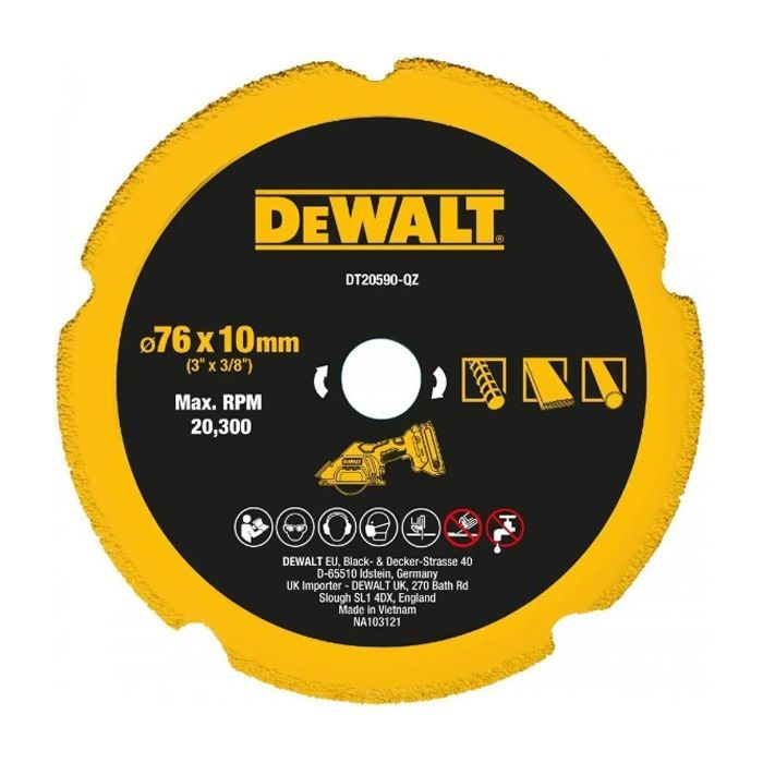 Диск пильный DeWALT универсальный 76 х 9,5 мм, 5z, FTG, 20 градусов (DT20590)