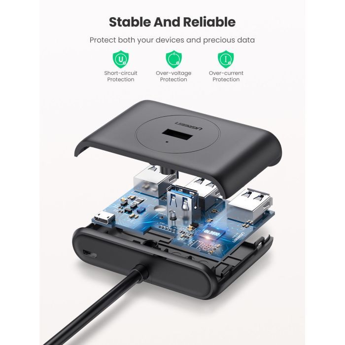 Концентратор Ugreen CR113 4-port 0.5m USB3.0 active (20290) зображення 3