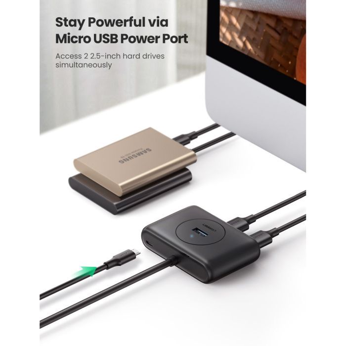 Концентратор Ugreen CR113 4-port 0.5m USB3.0 active (20290) зображення 5