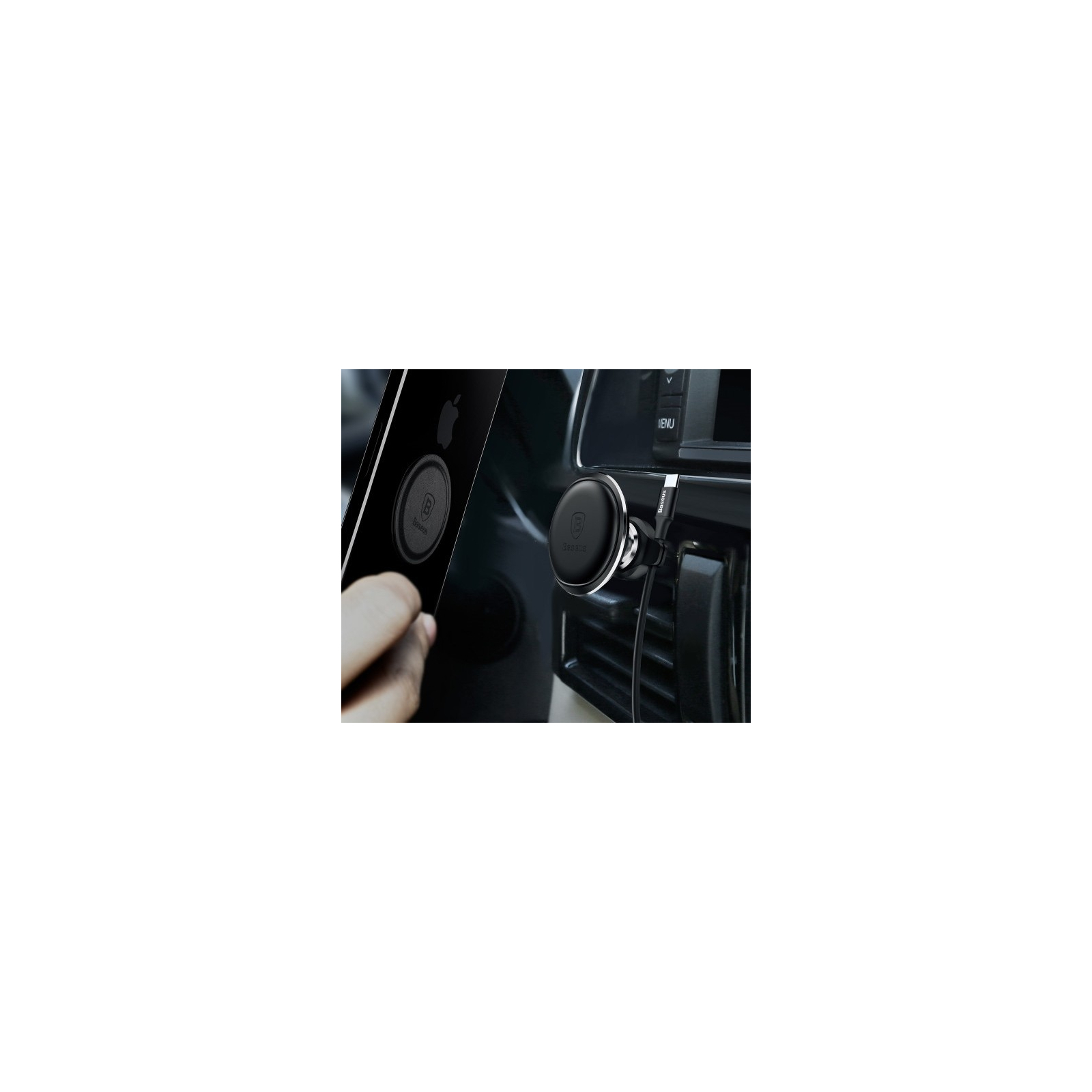 Универсальный автодержатель Baseus Magnetic Air Vent Car Mount Holder Black (SUGX-A01) изображение 10