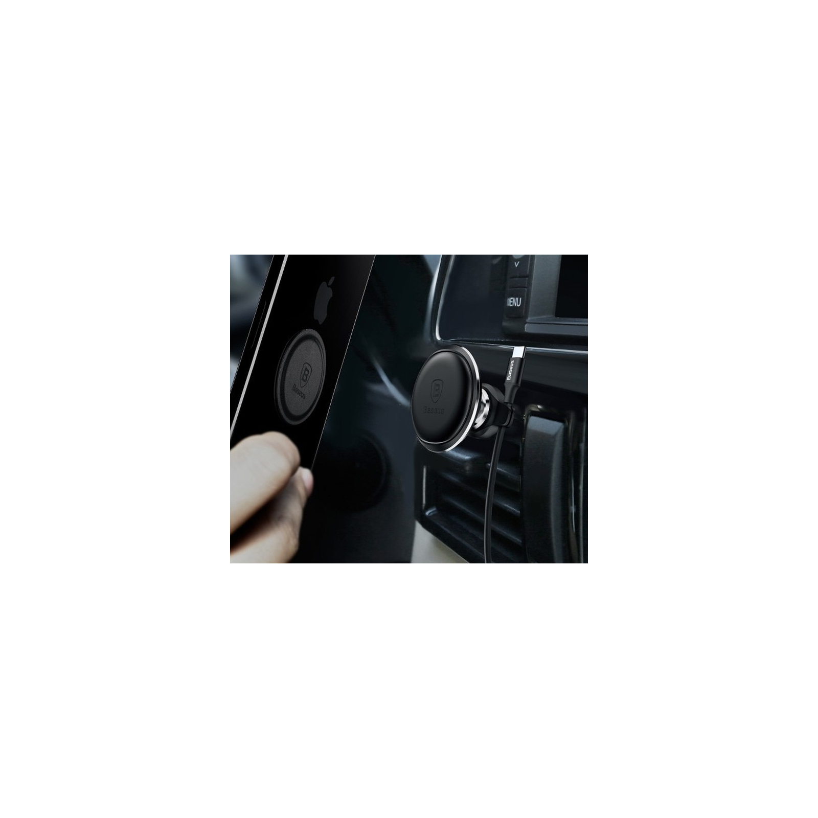 Универсальный автодержатель Baseus Magnetic Air Vent Car Mount Holder Black (SUGX-A01) изображение 7