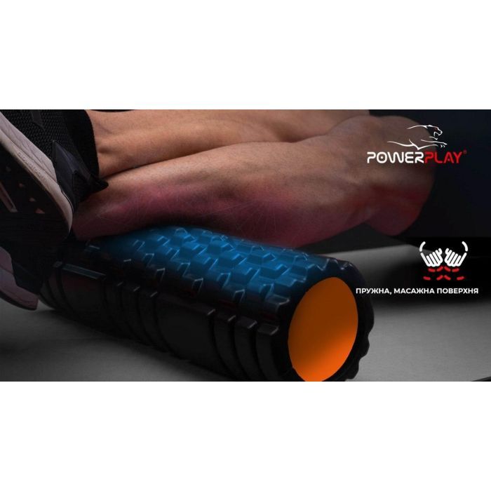 Масажний ролик PowerPlay 4025 Massage Roller 33x14см Синій (PP_4025_Blue) зображення 4