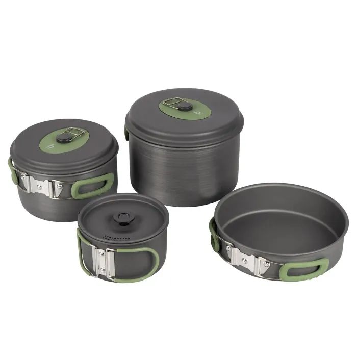 Набір туристичного посуду Bo-Camp Explorer 4 Pieces Hard Anodized Grey/Green (2200244) зображення 2