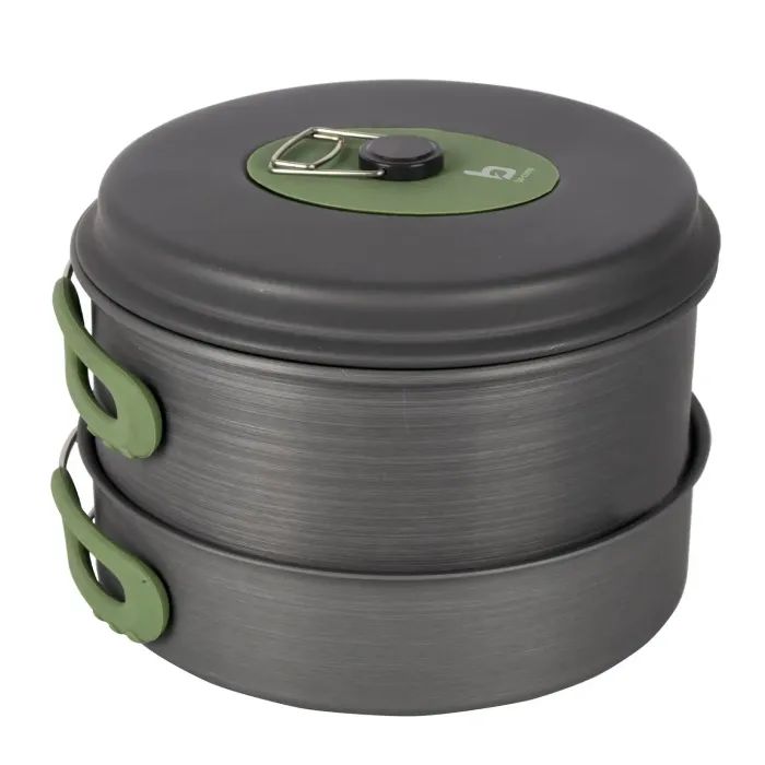 Набір туристичного посуду Bo-Camp Explorer 4 Pieces Hard Anodized Grey/Green (2200244) зображення 3