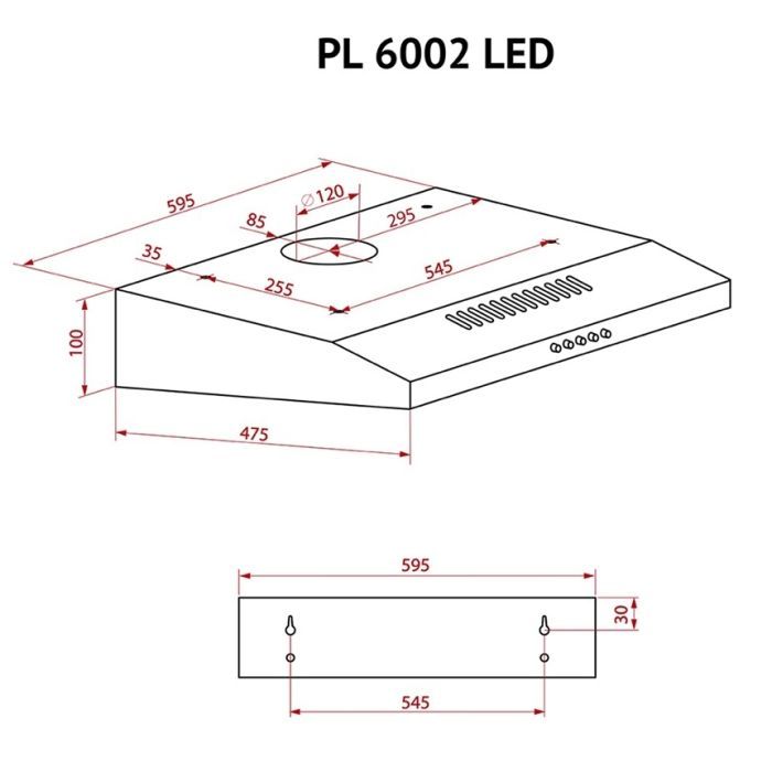 Витяжка кухонна Perfelli PL 6002 W LED зображення 10