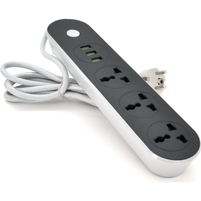 Сетевой фильтр питания Voltronic TВ-Т56, 3роз, 3*USB Black (ТВ-Т56-Black)