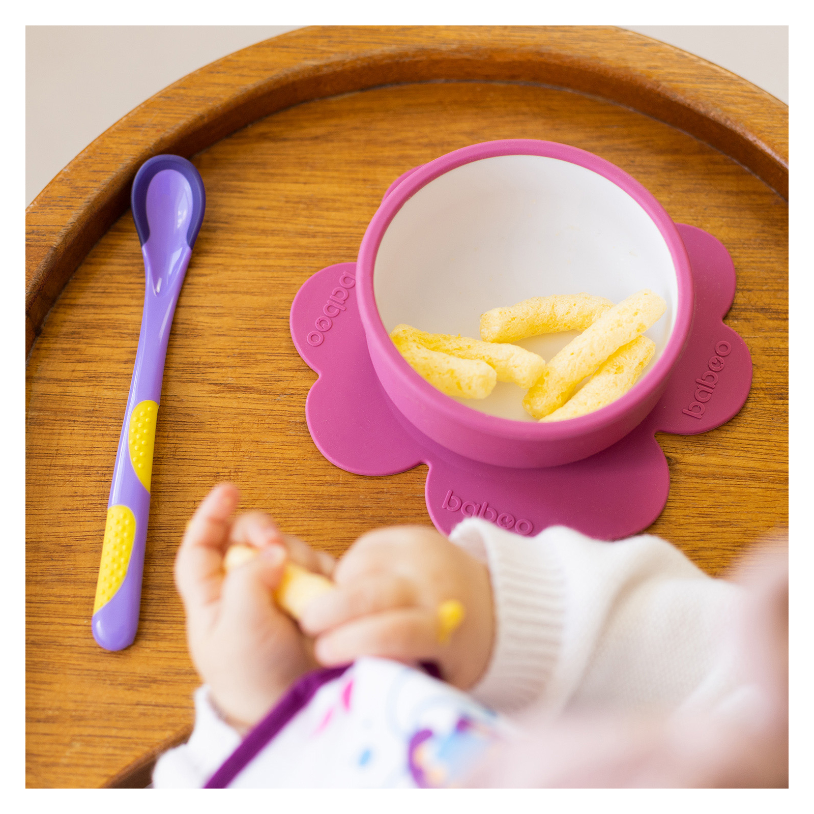 Тарілка дитяча Baboo з присоскою, від 6 місяців (фіолетова) (9-036) зображення 7