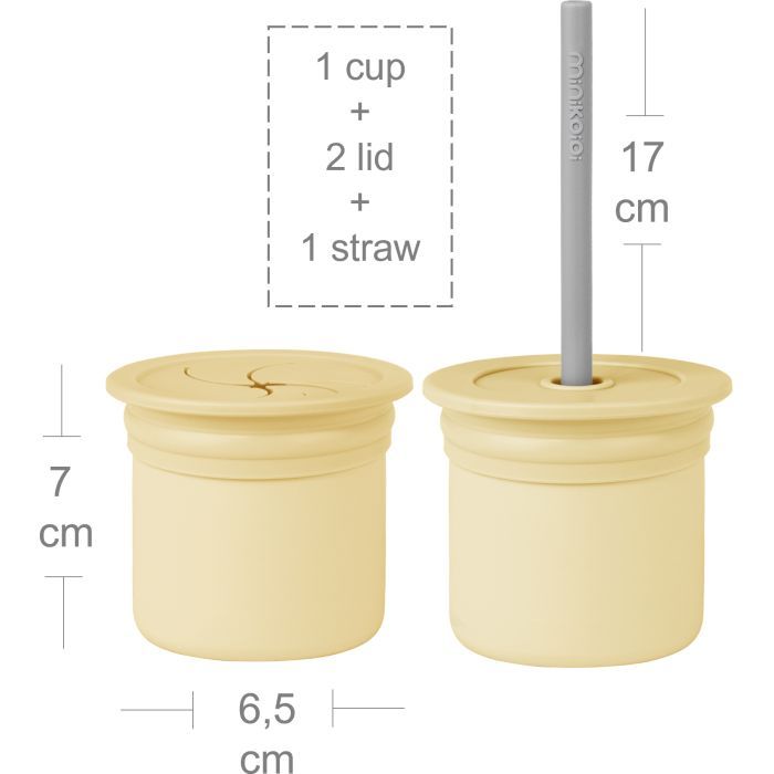 Поильник-непроливайка MinikOiOi Sip+Snack (Aqua Green/Powder Grey) (101100107) изображение 2