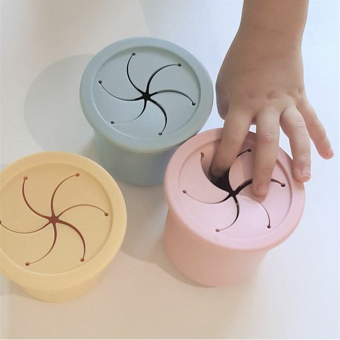 Поильник-непроливайка MinikOiOi Sip+Snack (Aqua Green/Powder Grey) (101100107) изображение 5