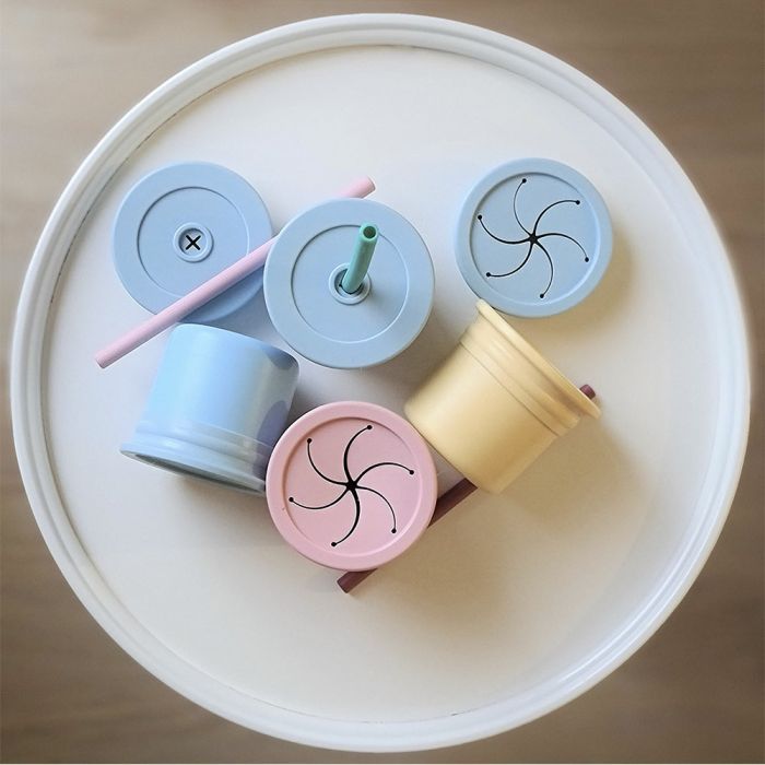 Поильник-непроливайка MinikOiOi Sip+Snack (Aqua Green/Powder Grey) (101100107) изображение 6