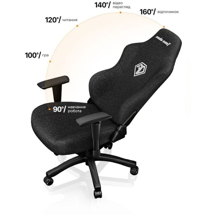 Крісло ігрове Anda Seat Phantom 3 Fabric Size L Black (AD18Y-06-B-F) зображення 4