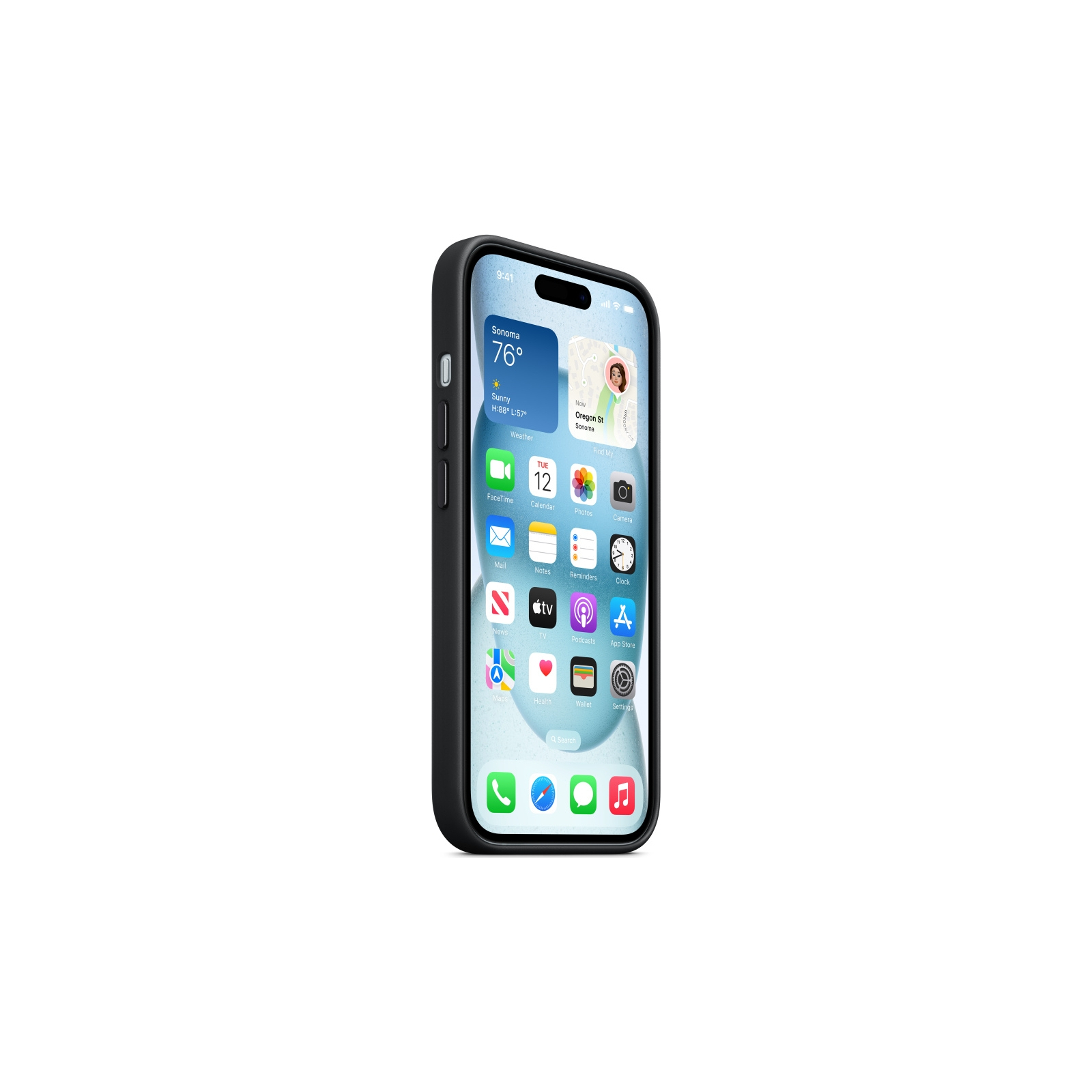 Чехол для мобильного телефона Apple iPhone 15 FineWoven Case with MagSafe Black (MT393ZM/A) изображение 7