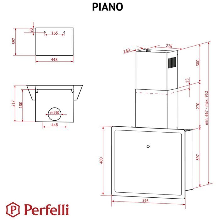 Витяжка кухонна Perfelli PIANO BIANCA зображення 11