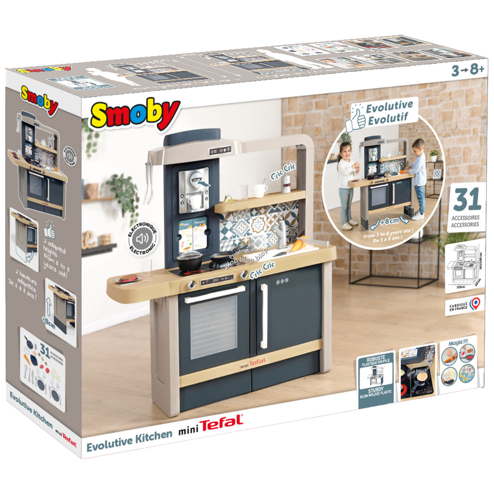 Игровой набор Smoby Интерактивная кухня Тефаль Эволюшн с регулировкой высоты и аксессуарами (312308) изображение 2