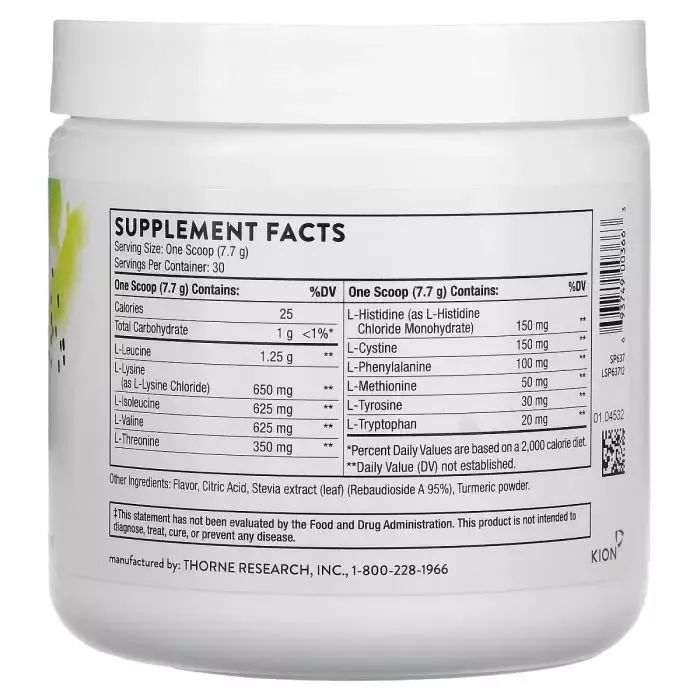 Аминокислота Thorne Research Комплекс аминокислот, вкус лимона, Amino Complex, 231 г (THR-00366) изображение 2