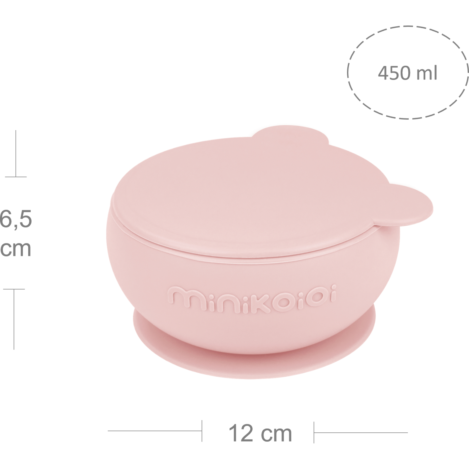 Тарелка детская MinikOiOi Bowly глубокая с крышкой на присоске Pinky Pink (101080002) изображение 3