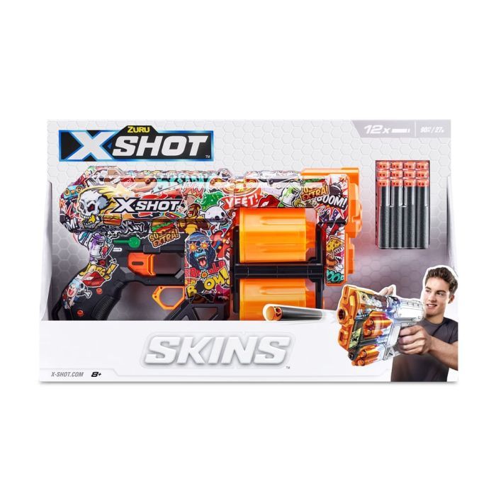 Іграшкова зброя Zuru X-Shot Швидкострільний бластер Skins Dread Sketch (12 патронів) (36517H) зображення 4