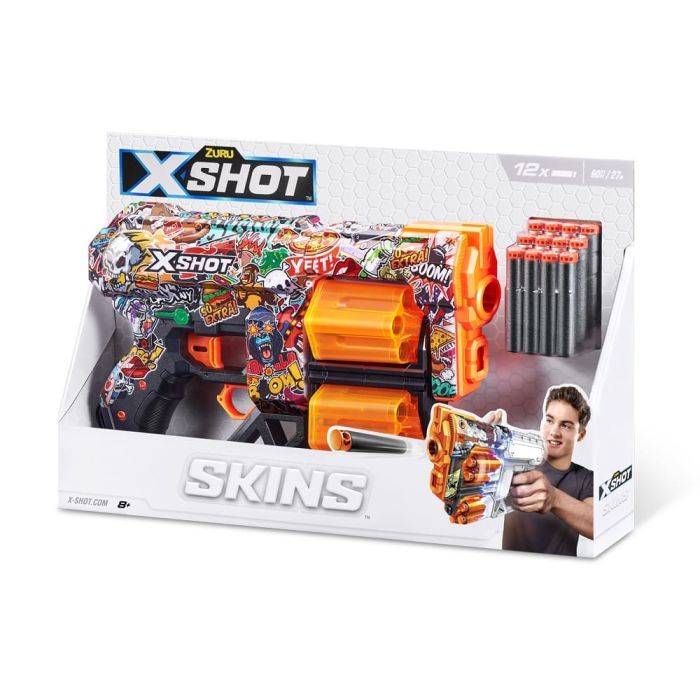 Іграшкова зброя Zuru X-Shot Швидкострільний бластер Skins Dread Sketch (12 патронів) (36517H) зображення 6