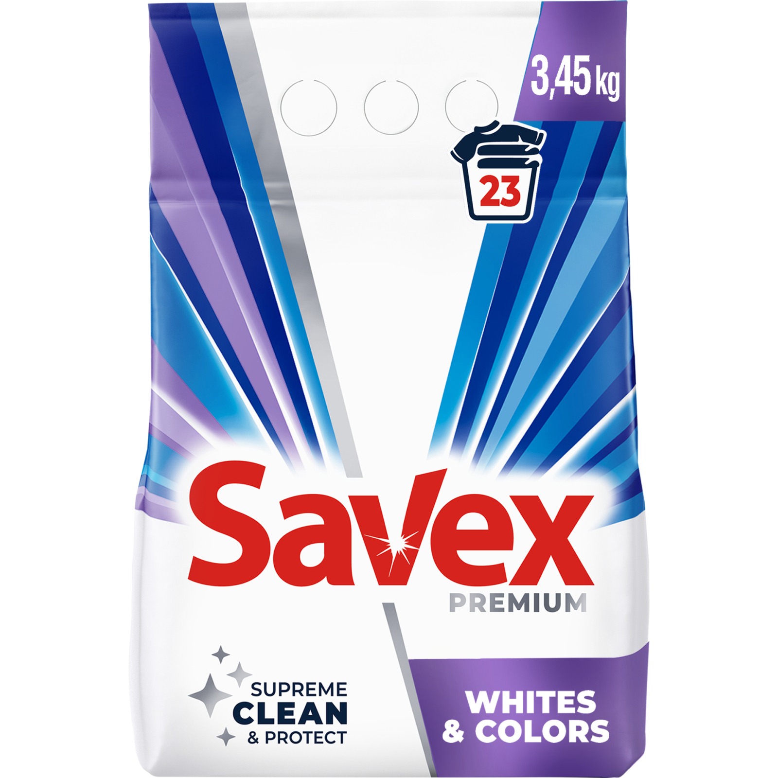 Пральний порошок Savex Premium Whites & Colors 3.45 кг (3800024047916)