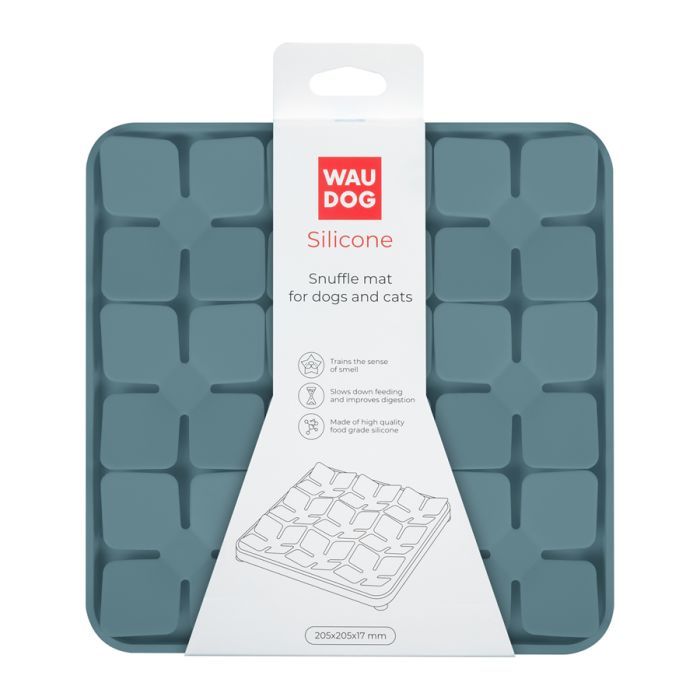 Універсальний посуд для тварин WAUDOG Silicone Килимок для пошуку корму 20х20х1.7 см жовтий (23518) зображення 2