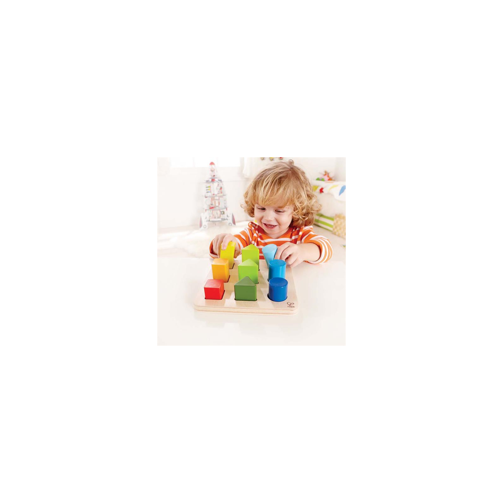 Розвиваюча іграшка Hape дерев'яний сортер Фігури та розміри (E0426) зображення 4