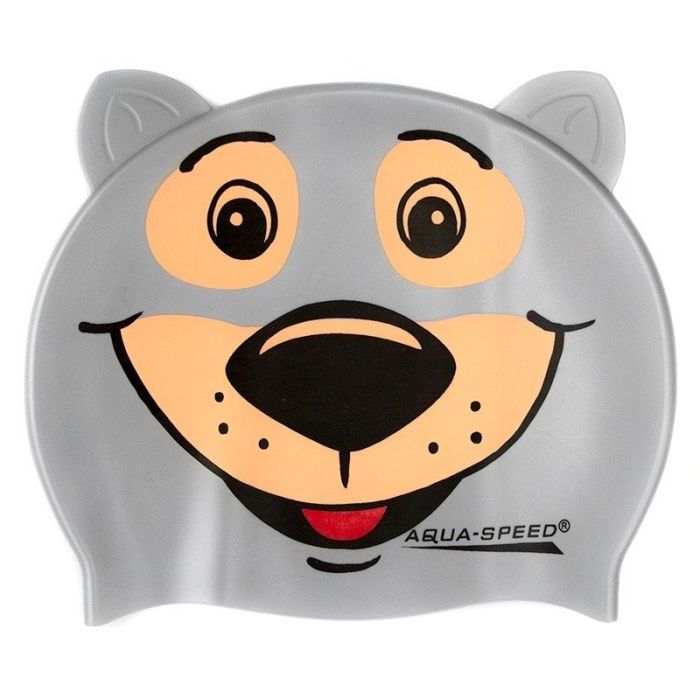 Шапка для плавания Aqua Speed Zoo 115-Bear 5761 сірий ведмідь Діт OSFM (5908217657619)