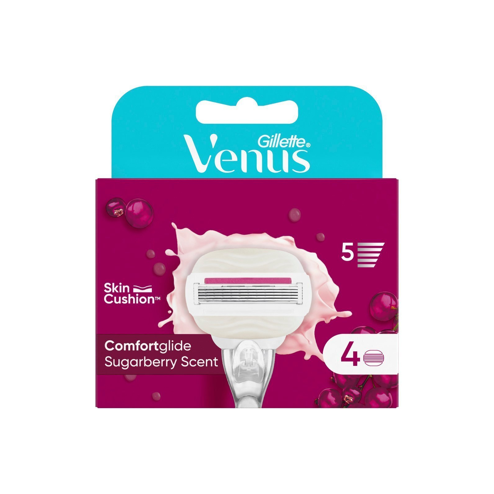 Сменные кассеты Gillette Venus Comfortglide Sugarberry Plus Olay 4 шт. (8700216122849) изображение 2