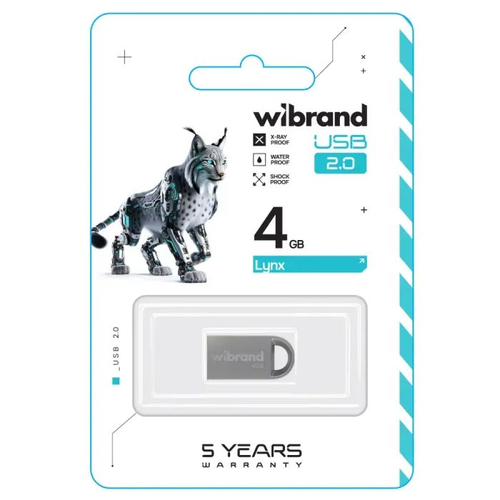 USB флеш накопичувач Wibrand 16GB lynx Silver USB 2.0 (WI2.0/LY16M2S) зображення 2