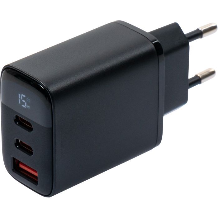 Зарядний пристрій Vinga 2xUSB-C PD30W + USB-A QC30W Display 30W Max (VCR30ACCDB) зображення 2