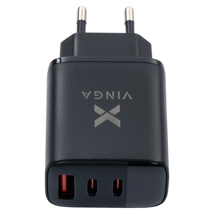 Зарядний пристрій Vinga 2xUSB-C PD30W + USB-A QC30W Display 30W Max (VCR30ACCDB) зображення 3