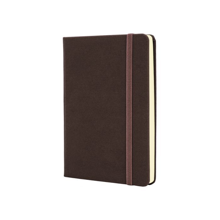 Книга записная Optima А6 SQUARE, твердая обложка, резинка, кремовый блок линия, коричневый (O20386-07)