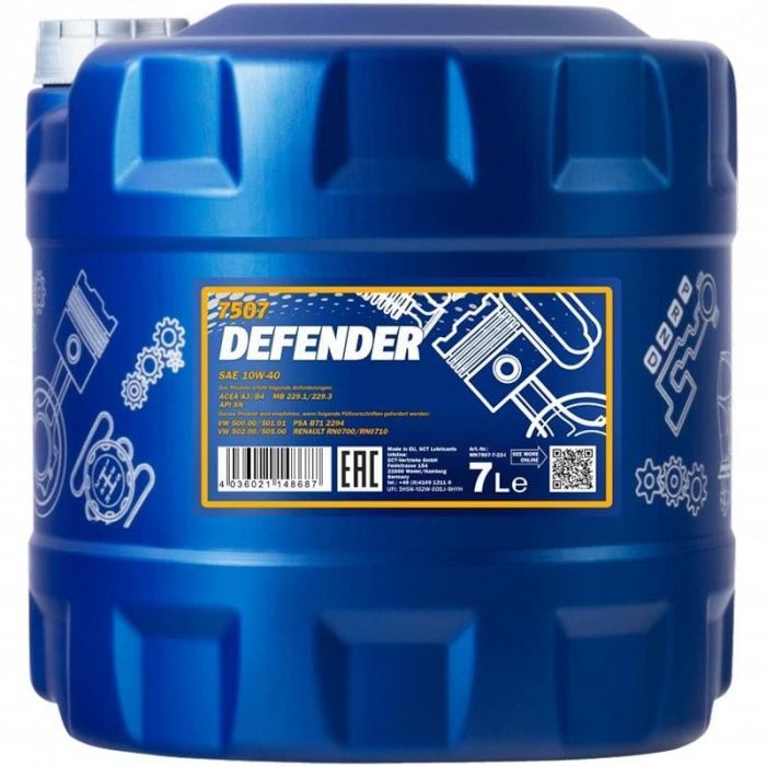 Моторное масло Mannol DEFENDER 10w-40 7л (MN7507-7)