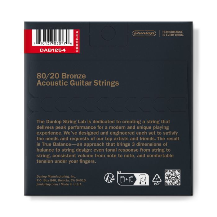 Струни для гітари Jim Dunlop 80/20 Bronze Acoustic Guitar Strings (12-54) (DAB1254) зображення 2