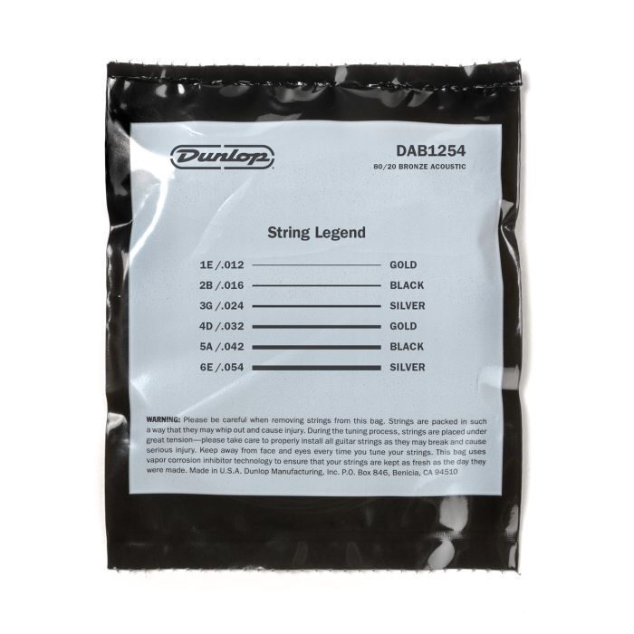 Струни для гітари Jim Dunlop 80/20 Bronze Acoustic Guitar Strings (12-54) (DAB1254) зображення 3