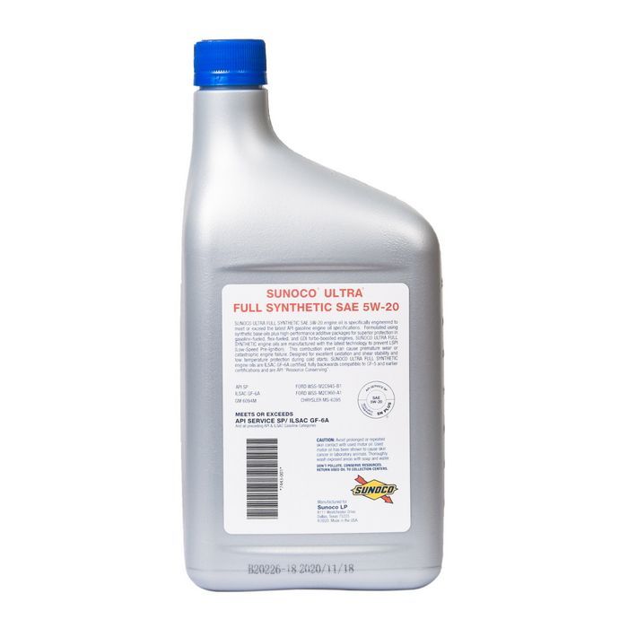 Моторное масло Sunoco Ultra SP/GF-6A 5W-20, 0,946л. изображение 2