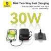 Батарея универсальная Baseus QPow2 20000mAh 30W, with 2*Type-C Cable, Black (P10055009113-00) изображение 6