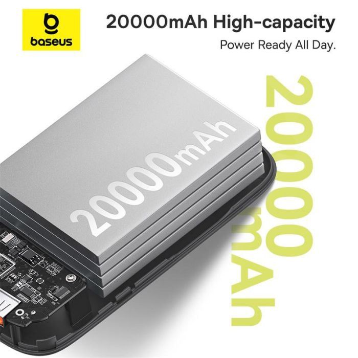 Батарея универсальная Baseus QPow2 20000mAh 30W, with 2*Type-C Cable, White (P10055009213-00) изображение 8