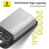 Батарея универсальная Baseus QPow2 20000mAh 30W, with 2*Type-C Cable, Black (P10055009113-00) изображение 8