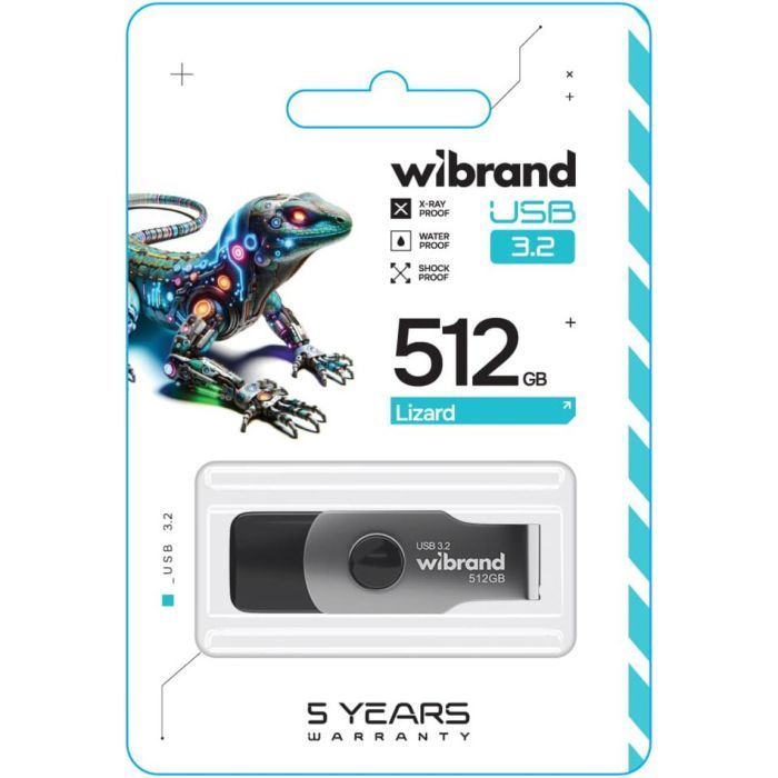 USB флеш накопитель Wibrand 512GB Lizard Black USB 3.2 (WI3.2/LI512P9B) изображение 3