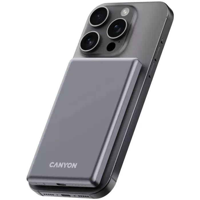 Батарея універсальна Canyon 5000mAh OnPower 505 slim Magsafe PD/20W Beige (CNS-CPB505BE) зображення 6