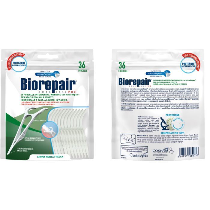 Флосс-зубочистки Biorepair Насыщенные гидроксиапатитом 36 шт. (8017331060056) изображение 2