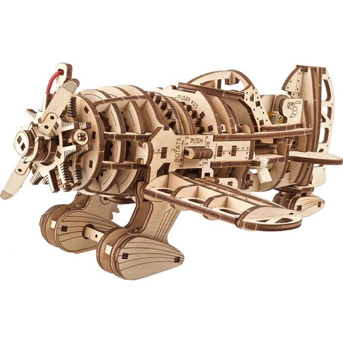 Конструктор Ugears механический 3D Самолет Бешеный Шершень (70183)