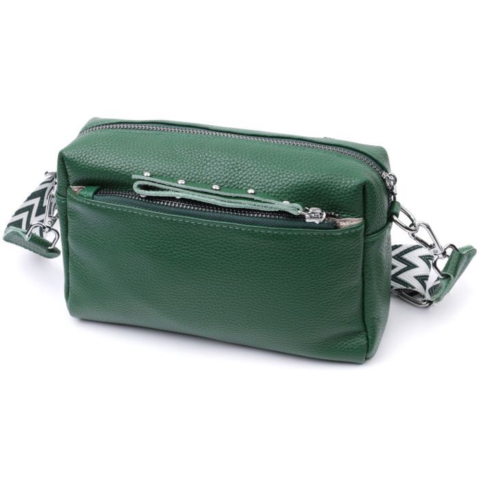 Сумка Vintage Кожаная женская Зеленая (22651) изображение 2