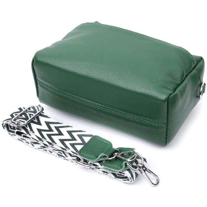 Сумка Vintage Кожаная женская Зеленая (22651) изображение 7